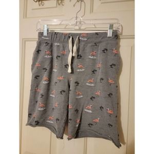 CHILDRENS PLACE*Boys 10/12*Gray cut off style long shorts*Flamingos